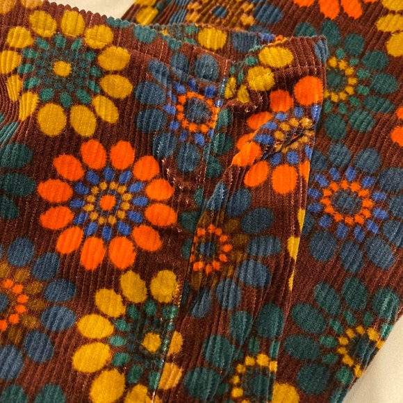 vintage miss sixty floral 70s style corduroy pants - Picture 6 of 8